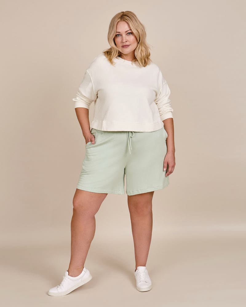 Plus size model wearing Remi Short by 11 Honoré Collection | Dia&Co | dia_product_style_image_id:199451